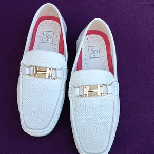 ST. PATRICK Men's Slip On White Driver Shoe  - 9.5